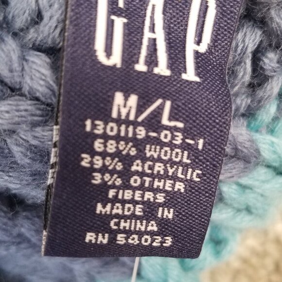 Vintage Gap Wool Blend Hat Knit Toque Y2K Square Chunky Size M/L With Tags - Picture 5 of 10